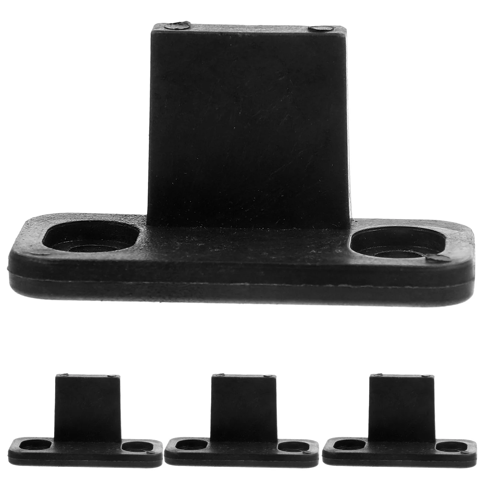 4 Pcs Door Swing Stopper Sliding Closet Track Guide Barn Guides for Bottom Floor Black Hardware