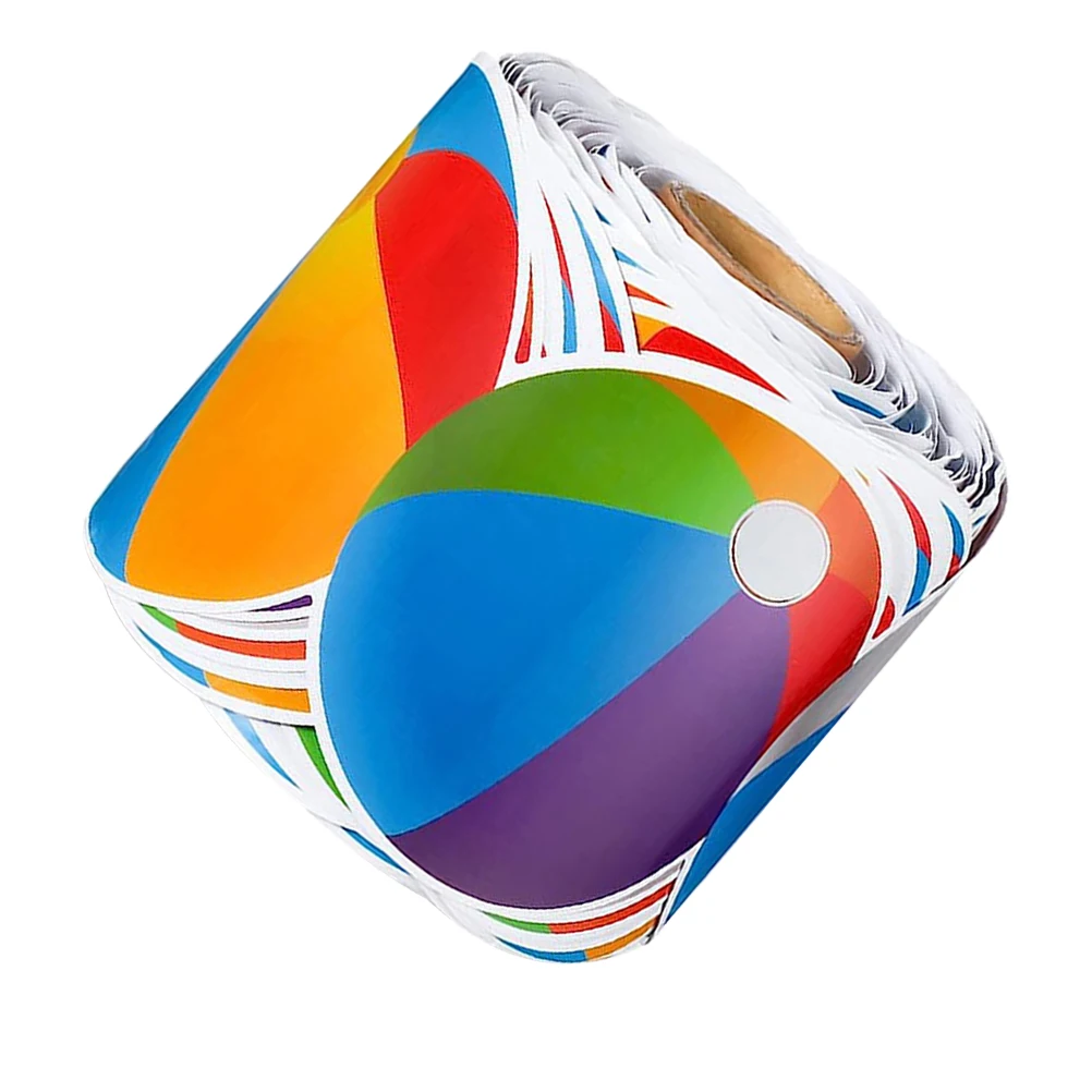 

1pcs 1 Roll Beach Ball Pattern Border Trim Sticker Bulletin Board Decorative Edging Beach Themed Replaceable Trim Classroom
