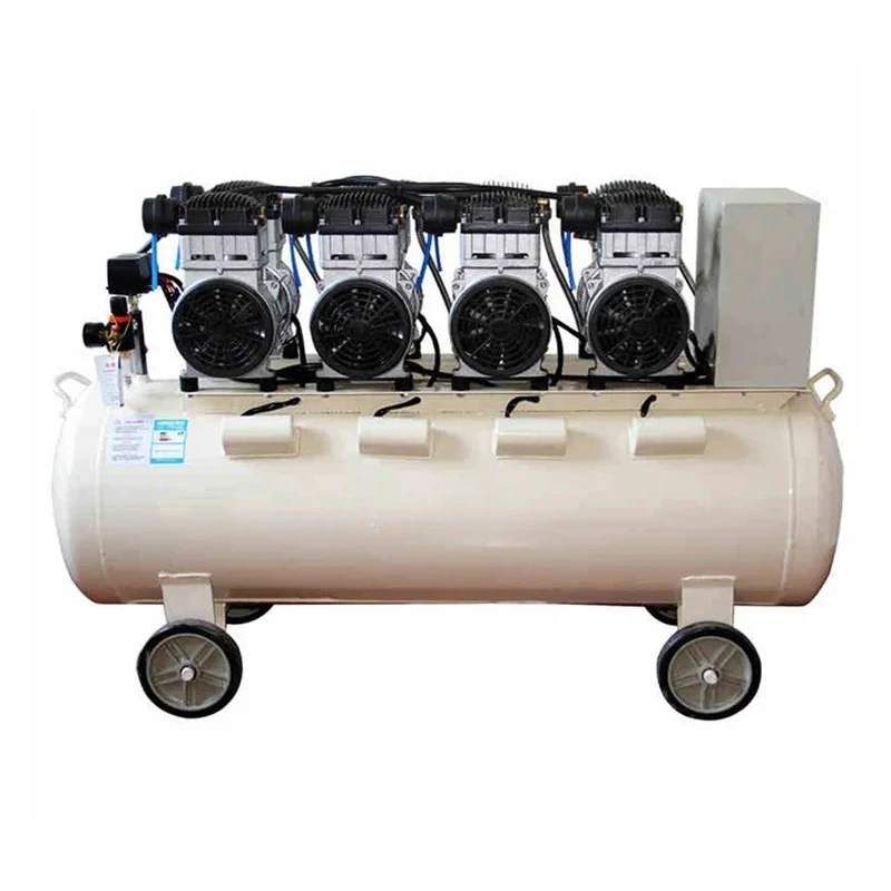 120L Large Silent Air Compressor Oil-Free Air Compressor 220V Decoration Spray Paint Air Pump 500W750W800W Removable Compressor
