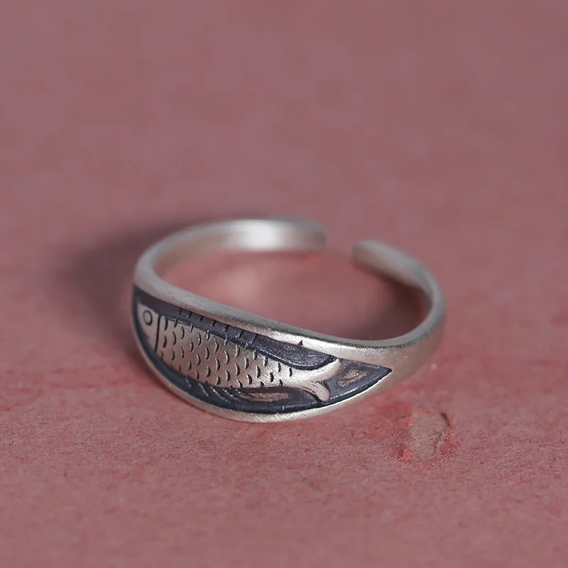 

New in 925 Sterling Silver Fish Adjustable Rings For Women Engagement Ladies Rings Jewelry Gifts Female Jewellery Argent 925