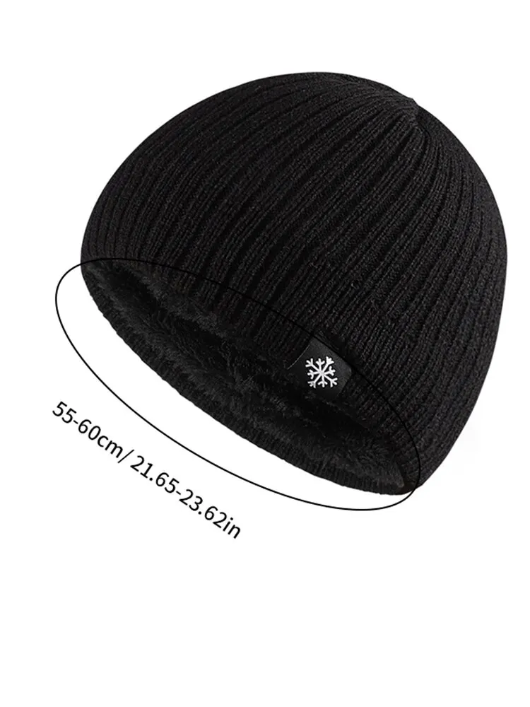 New Korean Version Of The Simple Snowflake Cloth Label Knit Cap Outdoor Sports Leisure Warm Hat For Men And Women