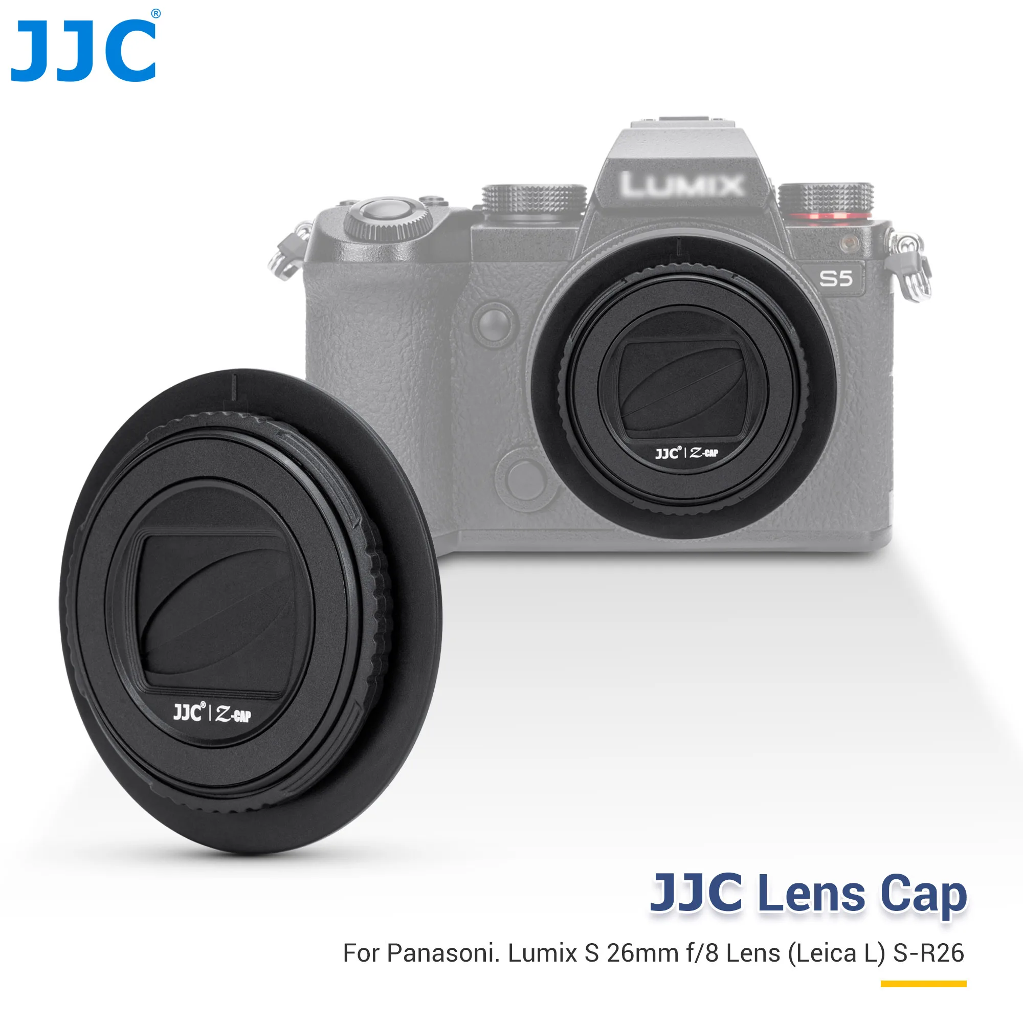 JJC Auto Open and Close Lens Cap Protector for Panasonic Lumix S 26mm F8 Lens (Leica L) S-R26 Automatic Lens Cap