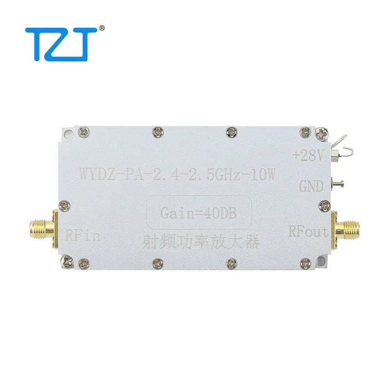 TZT-Amplificador de potencia RF WYDZ-PA-2.4-2.5GHz-10W, diseñado con disipador de calor, ganancia de 40dB, salida de 10W