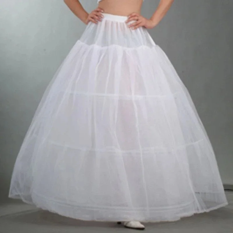 

Womens Bridal 3 Hoops Petticoat Drawstring Waistband Multi-Layer Ball Gown Wedding Dress Bustle Crinoline Underskirt