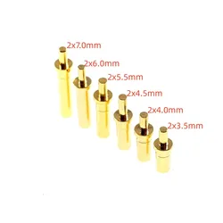 5 100 Pcs Pogo Pin Female Contact 3.5 4.0 4.5 5.5 6.0 7.0 mm Height Through Holes PCB Target Header Flange DIP Gold Plated 3A