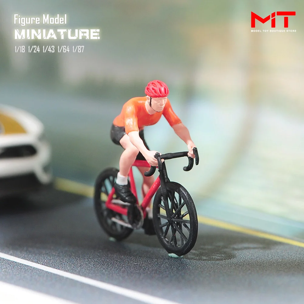 In Stock Painted Miniatures 1/87 1/64 1/43 1/24 1/18 Boy Racing Driver Bike Figure Figurine Diorama Mini Doll Model Scene Prop