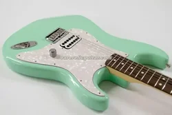 Tom Delonge Surf Green Electric Guitar White Pearl Pickguard Engraved Neck Plate Vintage Tuners Hardtail Bridge