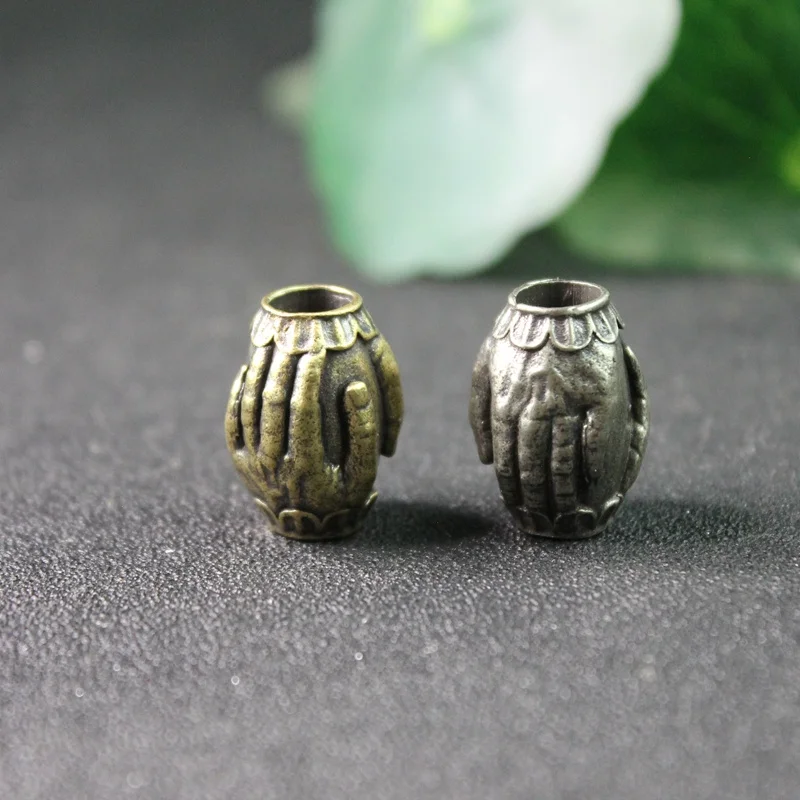 7mm Hole Fatherly Love Hand Brass Knife Beads DIY Paracord Lanyard Pendants Jewelry Accessories EDC Outdoor Umbrella Rope Charms