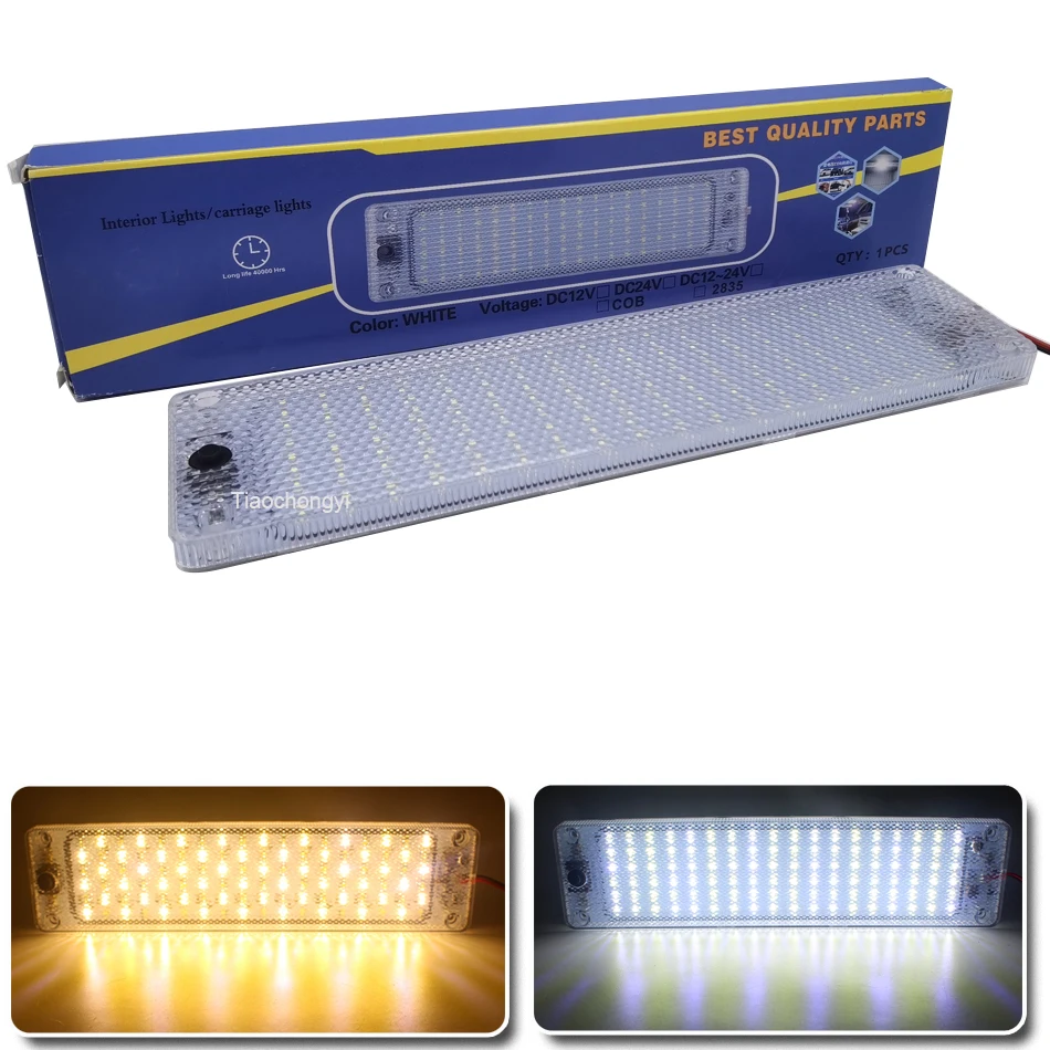 DC12-24V Truck Reading light COB LED Panel 2835 108LEDs Lamp Beads Car Dome Light Waterproof Self-Adhesive Truck Lamp