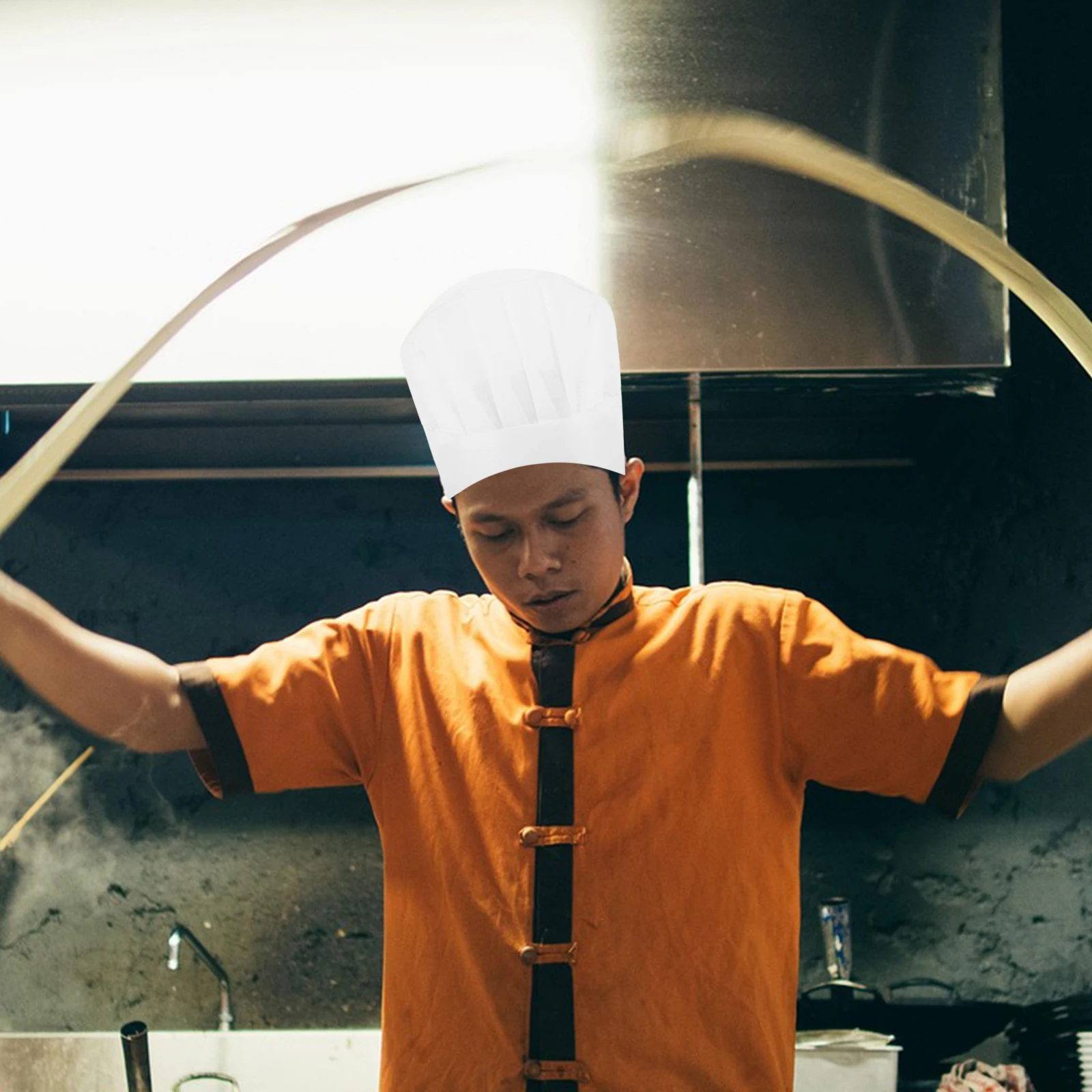 20 pezzi cappello usa e getta alta catering cappelli da cucina non tessuto unisex cappelli da cucina riutilizzabili sushi pasticceria panettiere lavoro