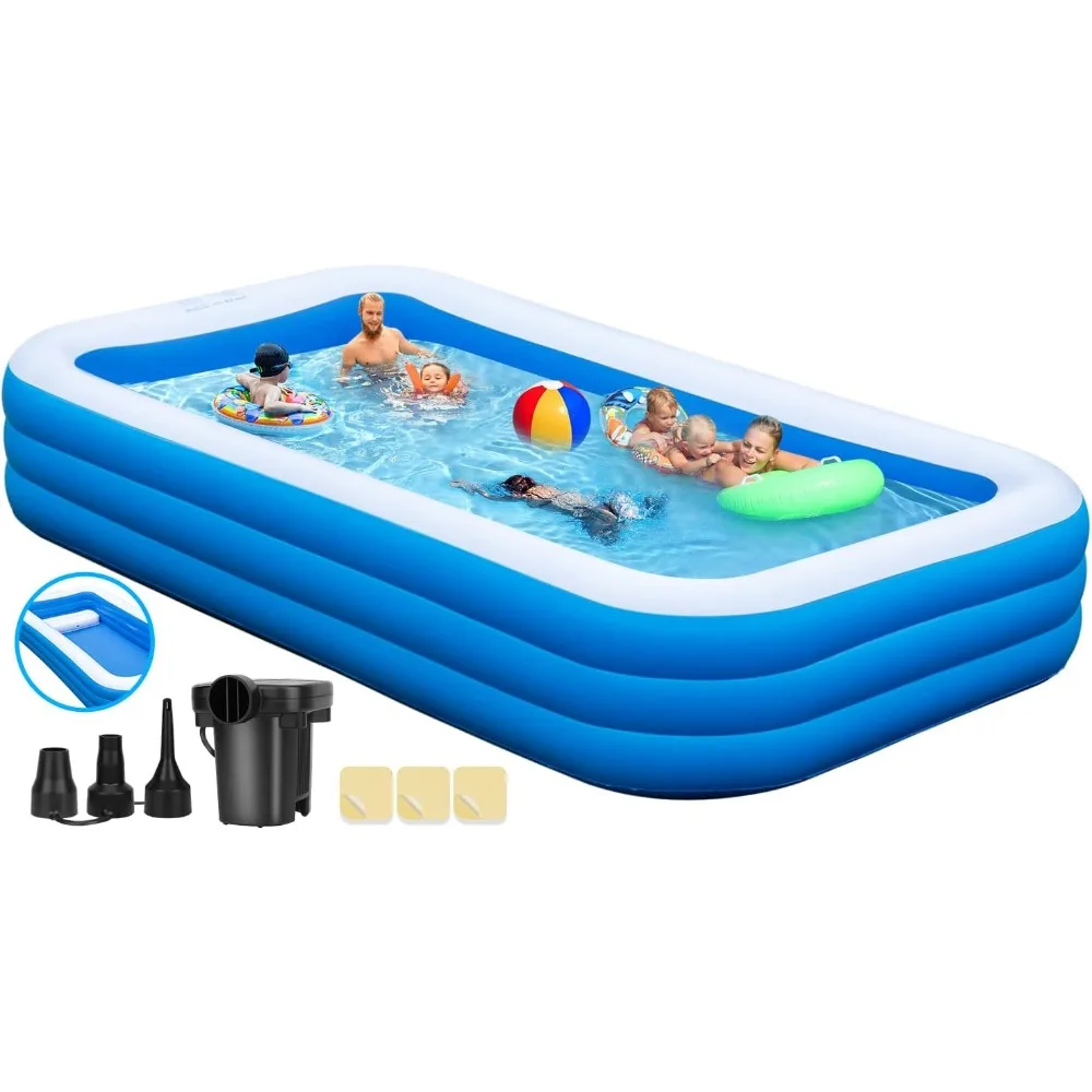 

Inflatable Pool with Seats, 130" x 72" x 22" Full-Sized Inflatable Swimming Pool for Adults