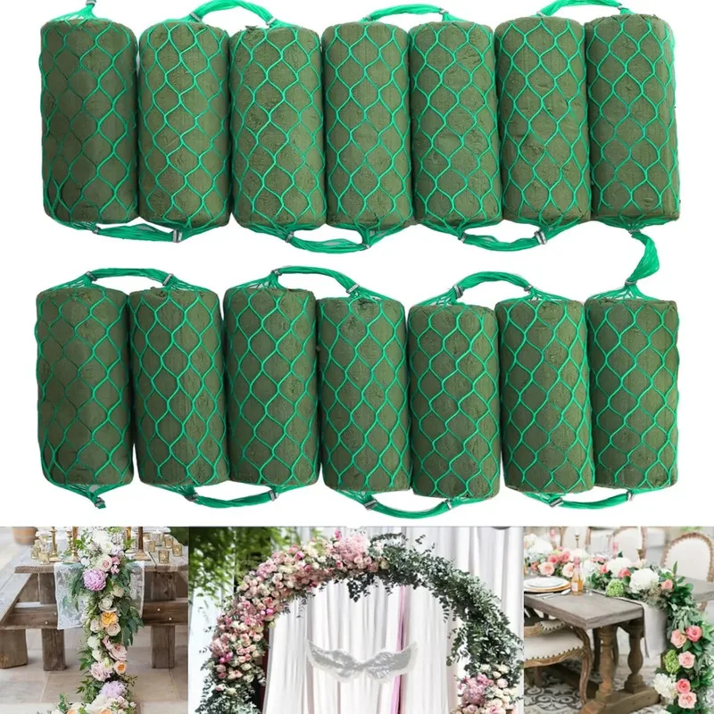 14Pcs Floral Foam & 4Pcs Floral Tape Set Flower Arrangement Kit For Wedding Party DIY Bouquet Home Floral Decoration