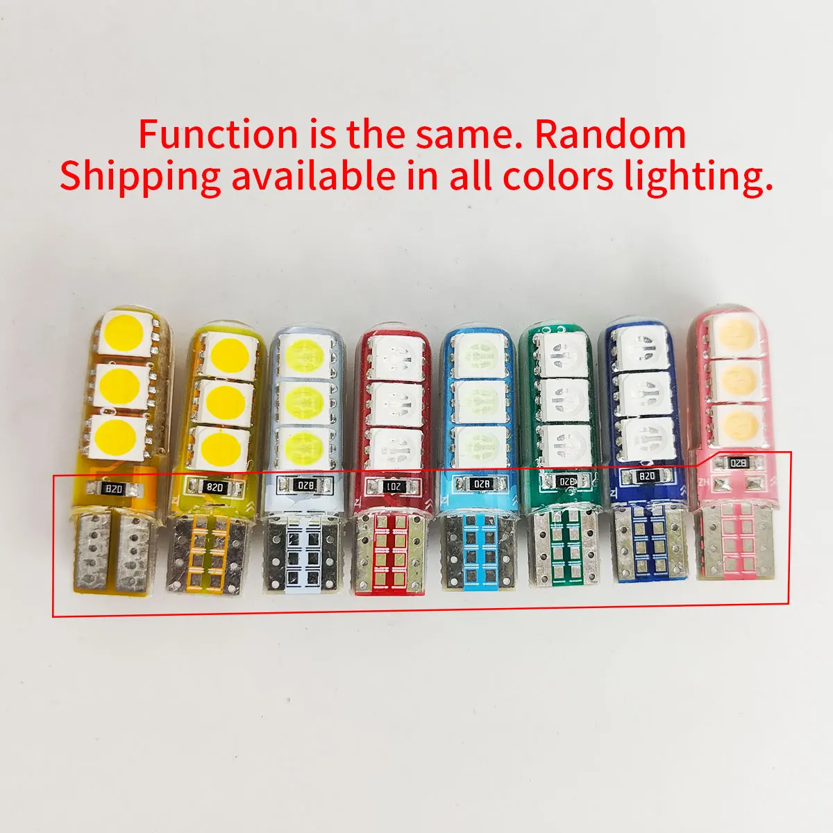 10PCS High Luminous Silicone T10/W5W LED Bulb 12V Car Position License Plate Door Interior Read Light For Auto Replacement Parts