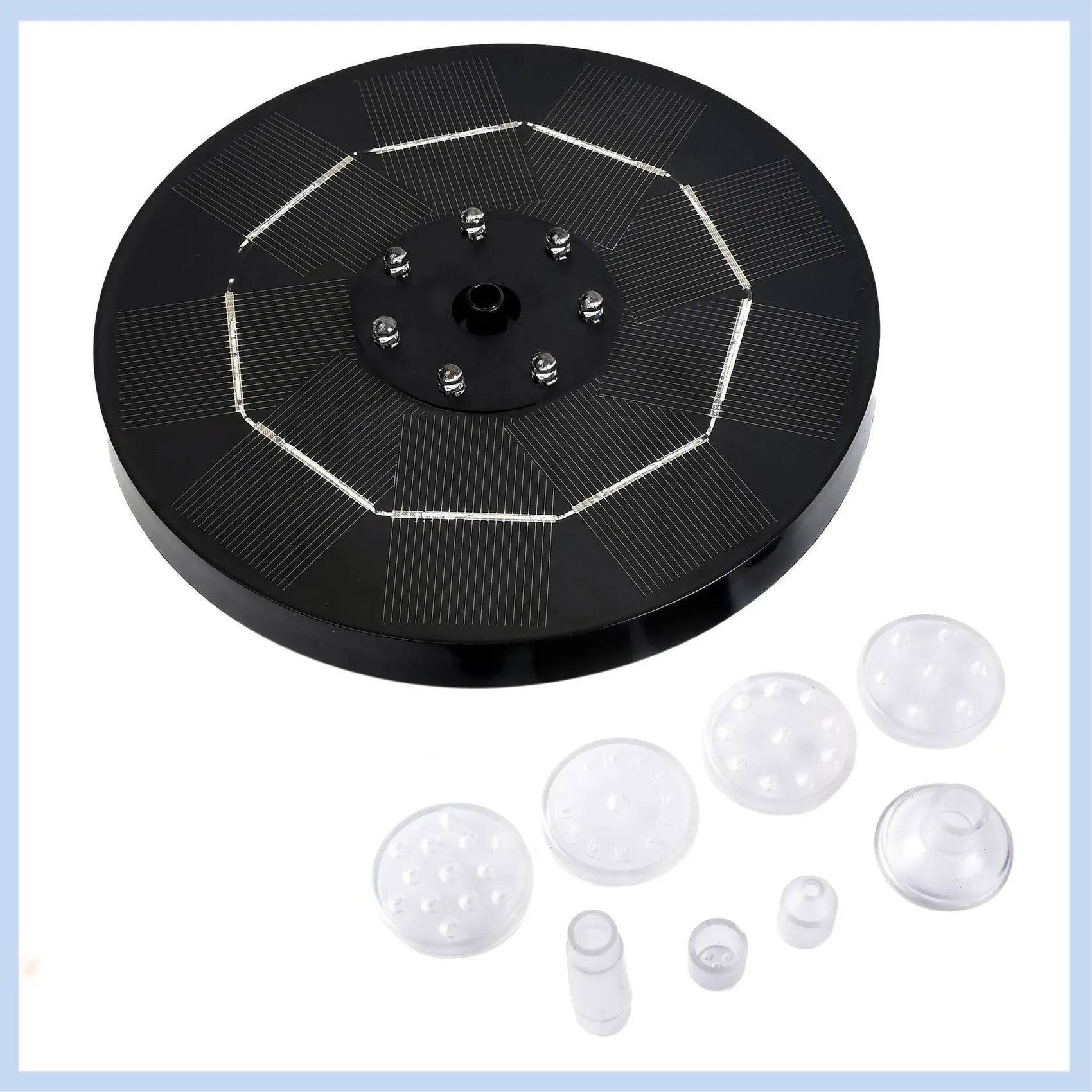 

Светодиодный солнечный фонтан MLGB-3,5 Вт для птичьей ванны, солнечные фонтаны с 6 насадками, украшение фонтанного насоса на солнечной энергии (16 см)