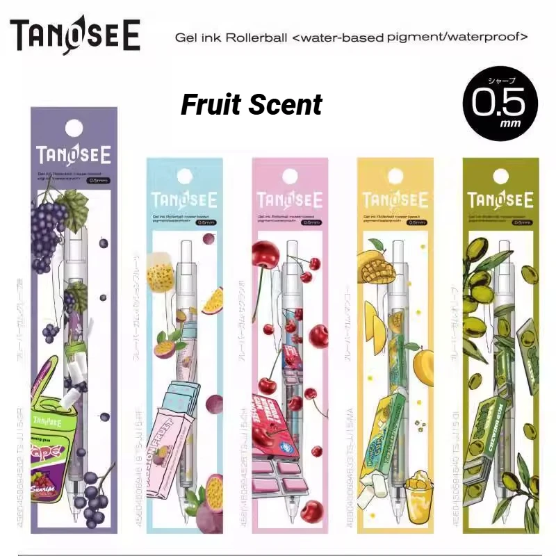 

1pcs TANOSEE Fruit Scented Gel Pen For Students To Press The Water Pen Black Refill Cartoon Cute Stationery