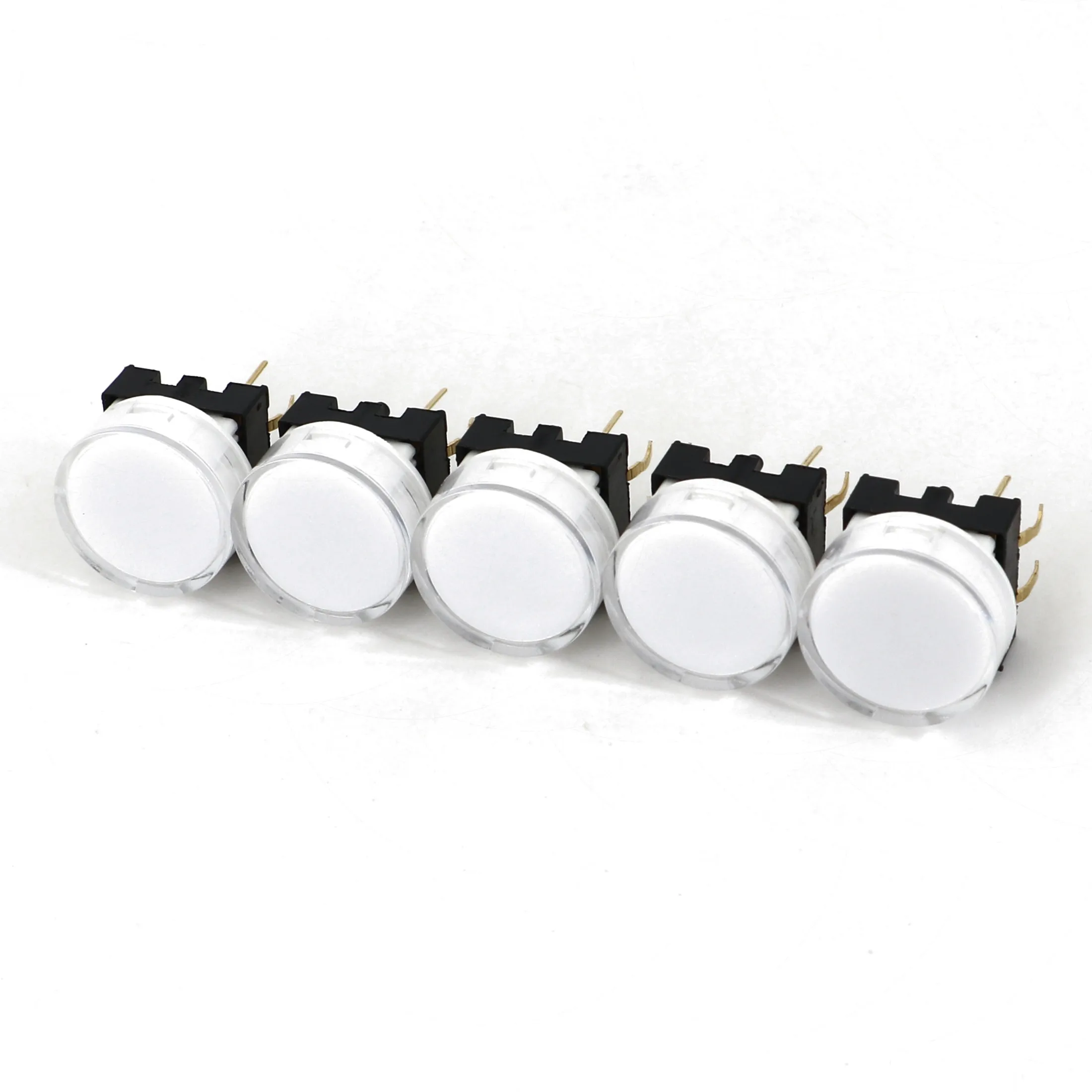 5Pcs TS27 Round 15mm 6Pin with LED Momentary SPST PCB Push Button Click Tact Switch for Video Processor