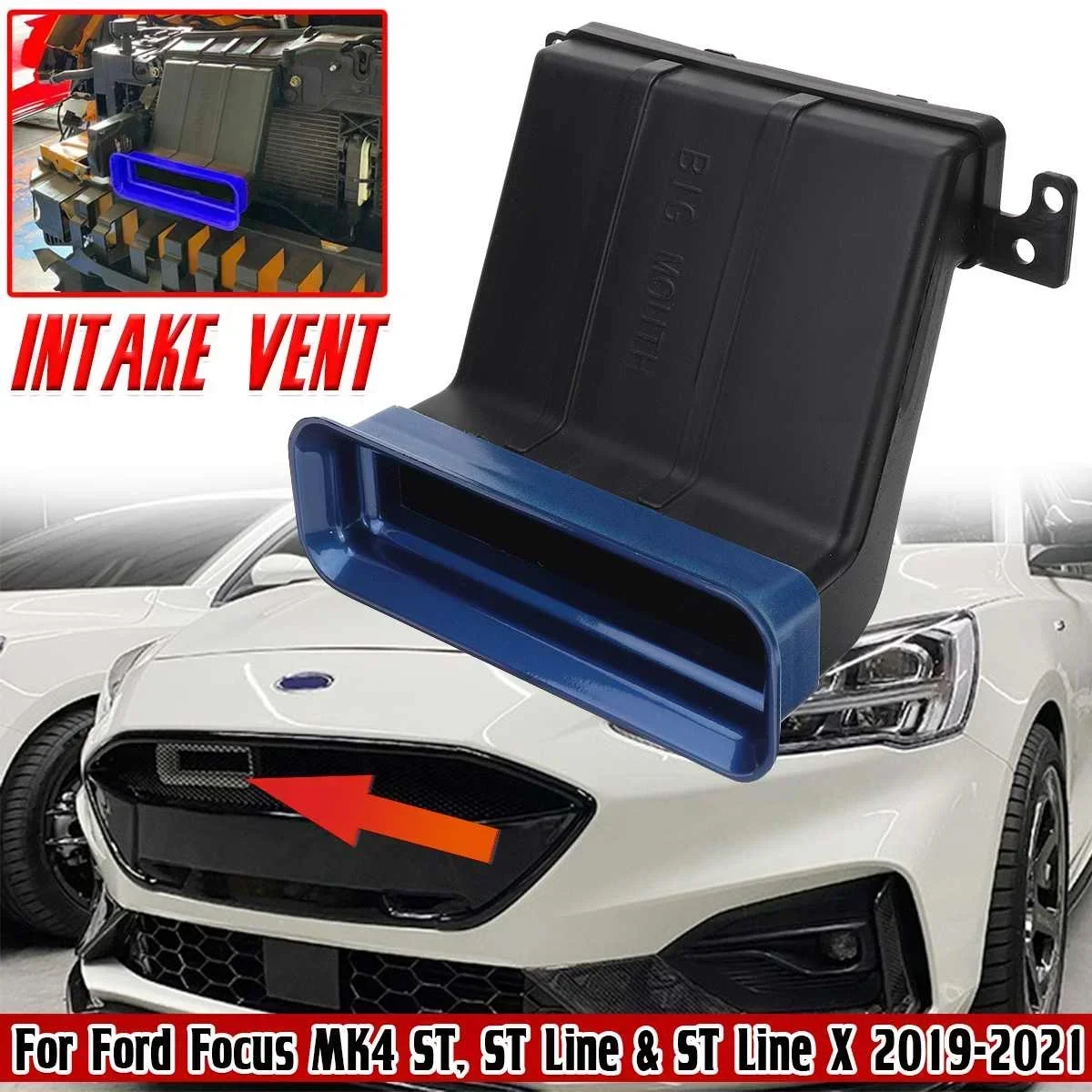 Car Front Bonnet Scoop Hood Vent Intake Vent Inlet Tip For Ford For Focus MK4 ST,ST Line X All Models 2019 2020 2021 Body Kit