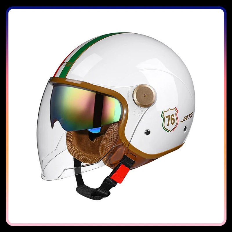 

Newest Retro Open Face Motorcycle Helmets Jet Helmet Motocross Cafe Racer Men Women Casque Capacetes DOT Approved 3/4 Half Helm