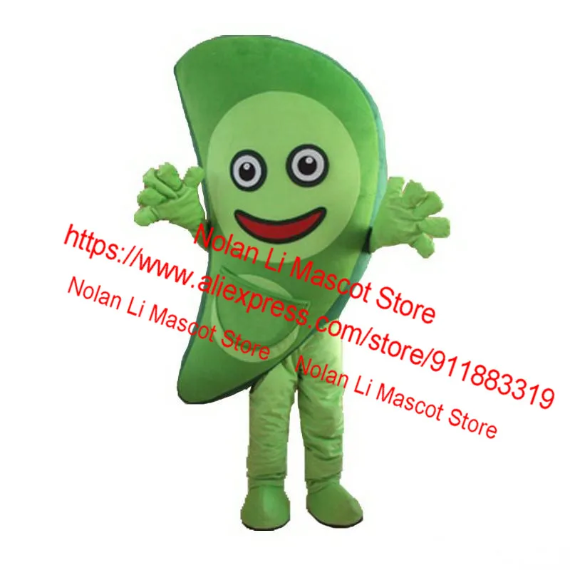 High Quality Adult Size EVA Material Vegetable Green Bean Mascot Costume Cartoon Set Birthday Party Cosplay Holiday Gift 1004