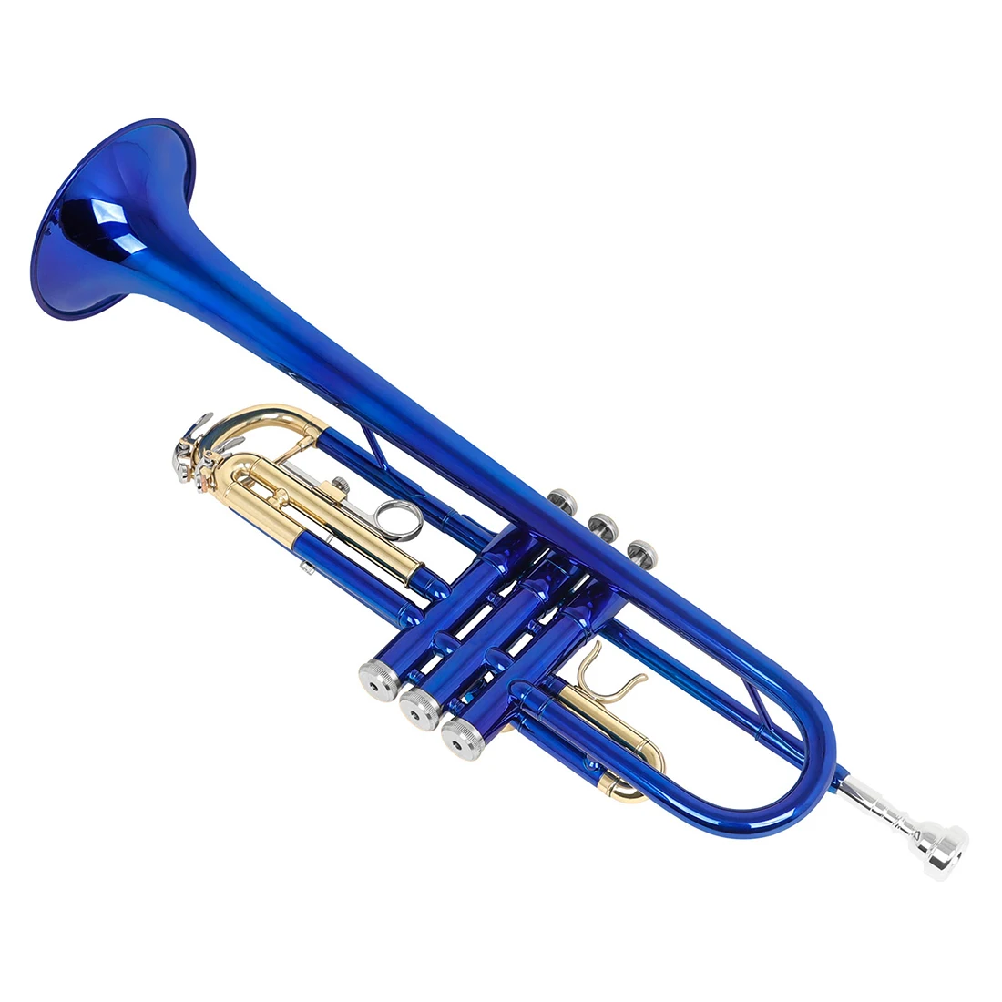 

SLADE Bb Tone Синий Труба Инструмент Латунный Корпус Красочный Золотой Ключ Труба Профессиональные Латунные Музыкальные Инструменты С Сумкой