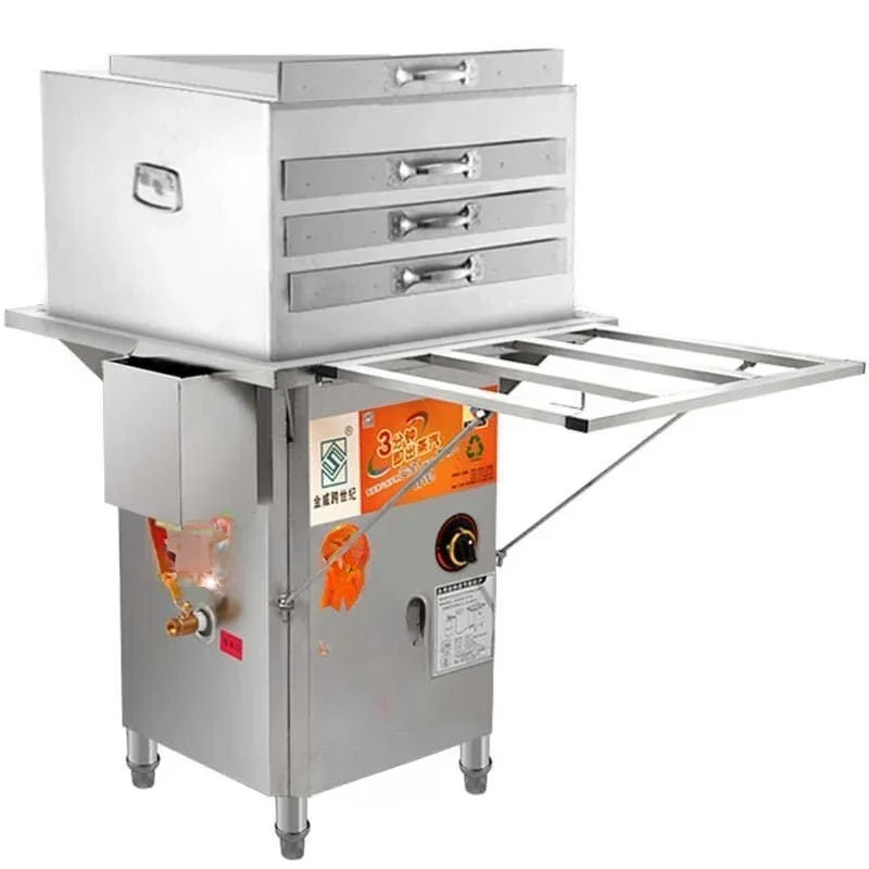 Stone grinding rice flour machine commercial breakfast stall gas steamer Guangdong steamed rice flour machine drawer type
