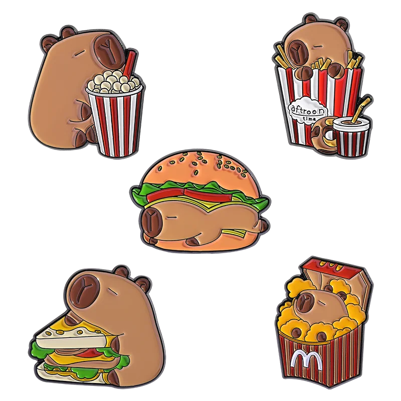 Cute Capybara Collection Enamel Pins Life Is Better With A Capybara Brooches Bag Lapel Badge Animal Jewelry Gift for Friends