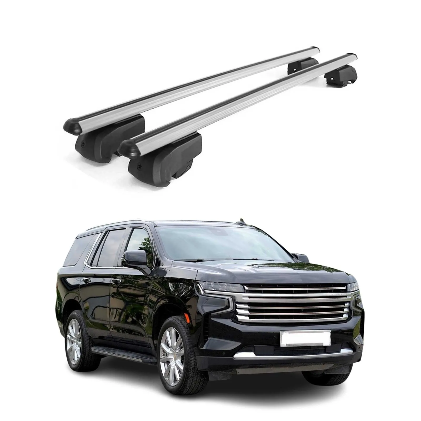 

For Chevrolet Tahoe 2021-2025, Lockable Roof Rack Cross Bars in Gray