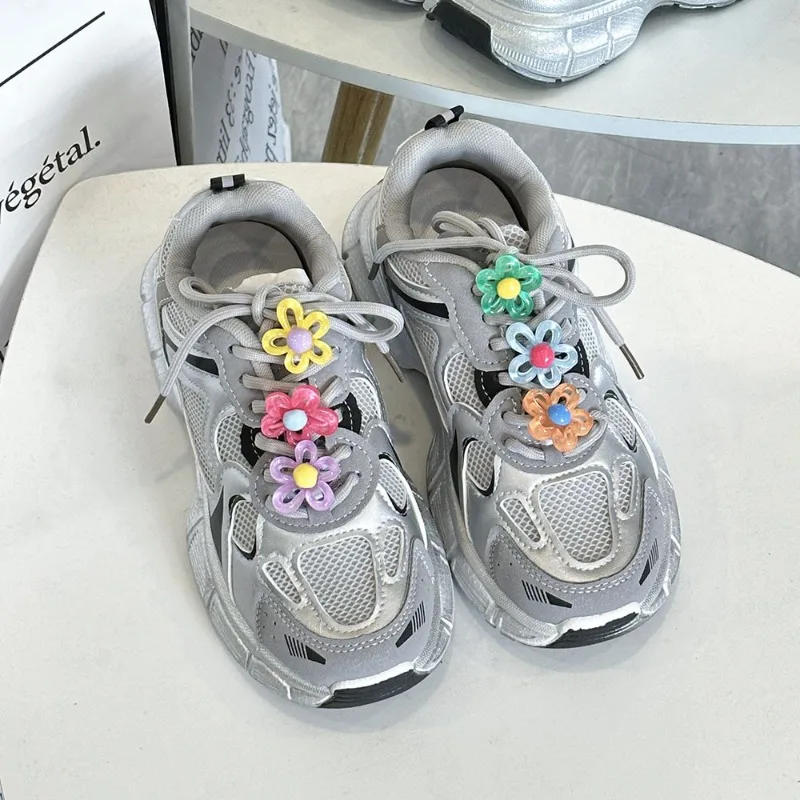 

Colorful Flower Shoe Lace Charms for Sneaker Fashion All-match Flower Sneaker Accessories Cute Cartoon Flower Shoe Decorations