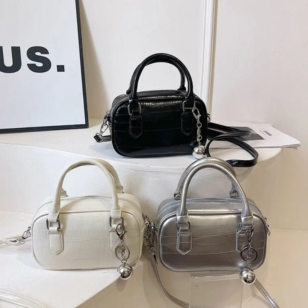 

Fashion PU Leather Shoulder Bag Waterproof with Shoulder Strap Female Handbags Luxury Versatile Boston Bag Women