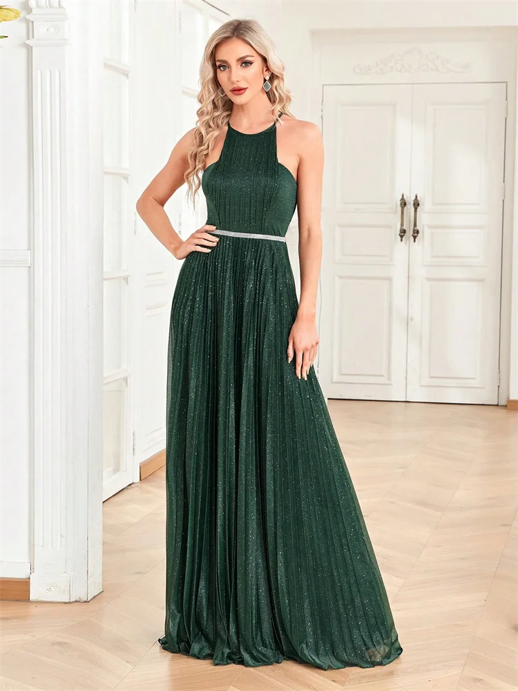 럭셔리 섹시 백리스 가운 우아한 여성 파티 나이트 정장 롱 이브닝 드레스 반짝이는 베스티도 로브 드 소와레