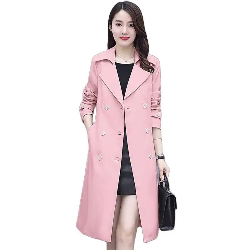 

Mid-length Trench 20223 New Korean Version Casual Slim British Style Waist Slim Long Women's Trench Women's Tide