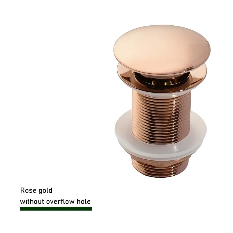 Badkamergootsteen Push Down Pop-up Stop Afvoer in geborsteld goud, mat zwart, wit, rosé goud, goud, chroom wastafelaccessoires