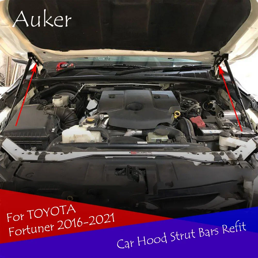 For Toyota Fortuner 2016-2021 Car Bonnet Hood Lift Hydraulic Rod Strut Spring Shock Bars Bracket Car-styling