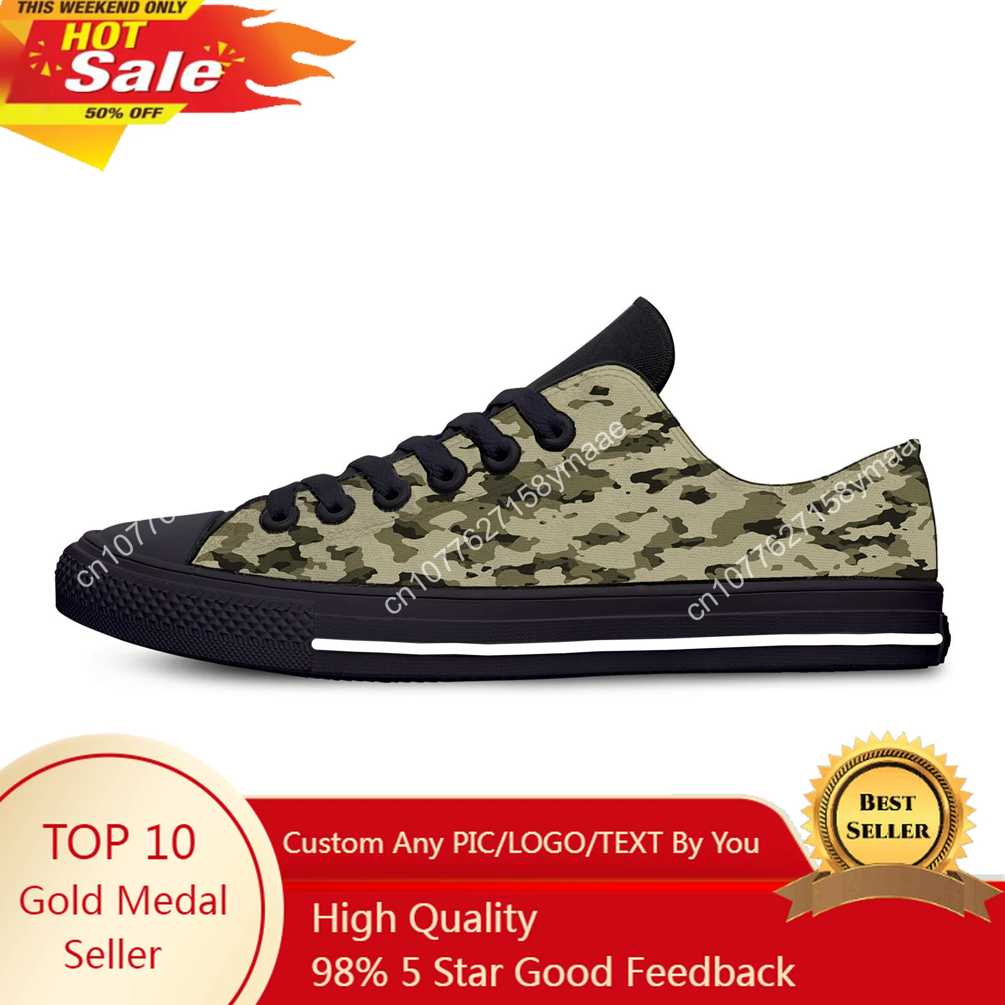 Digital Desert Camouflage Pattern Cool Fashion Casual Cloth Shoes Low Top Lightweight Breathable 3D Print Men Women Sneakers