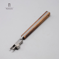 Nattools Adjustable Leather Edge Stitcher Cold Press Tool with Walnut Handle - DIY Leathercraft Tool (2.0-5.8mm Spacing)