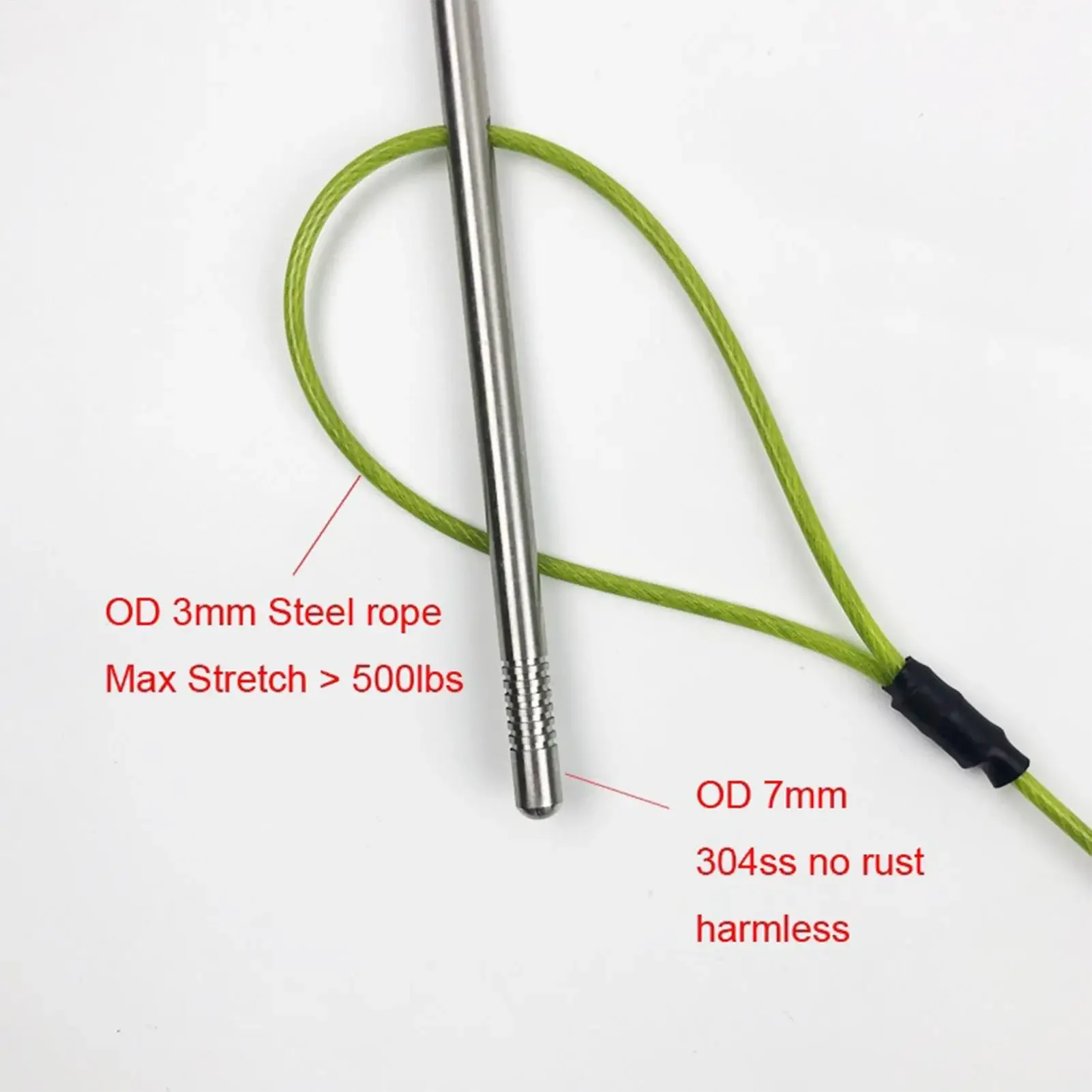60/80/100/120cm Heavy Duty Saltwater Fishing Stringer Stainless Steel Clasp  Cable Secures Live Catch for Boat Sea Spearfishing view 2