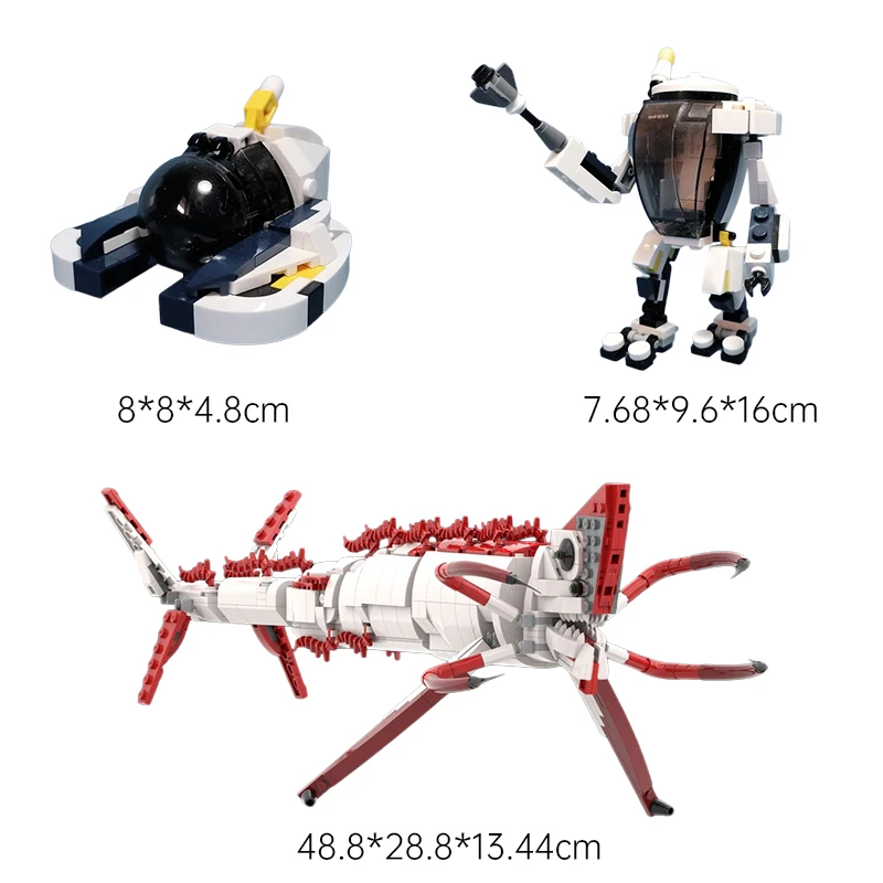 804PCS Subnauticaes Reaper Leviathan, Seamoth, Prawn Suit Building Blocks Brick Toys Suitable for Family Friends Holiday Gifts