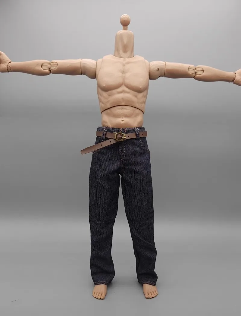 

1/6 Scale Soldier Accessories Denim Straight Leg Pants Belt High Quality Model For 12'' Action Figure Body In Stock Collection