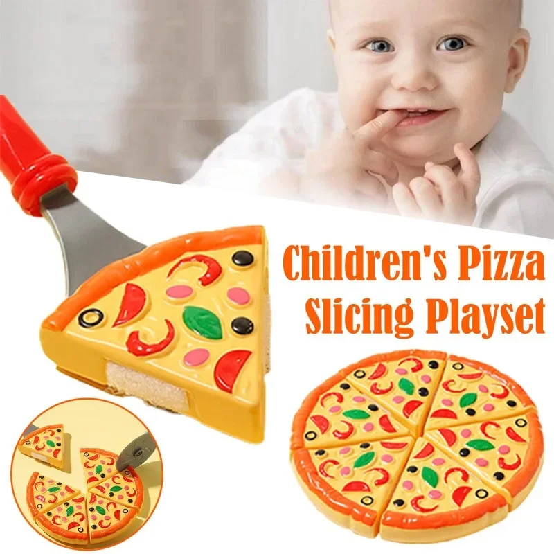 

Simulated Kids Pizza Cutting Toy Plastic Pizza Dinette Child Toy Kitchen Pretend Play Food Cooking Kitchen Toys for Girls Kids