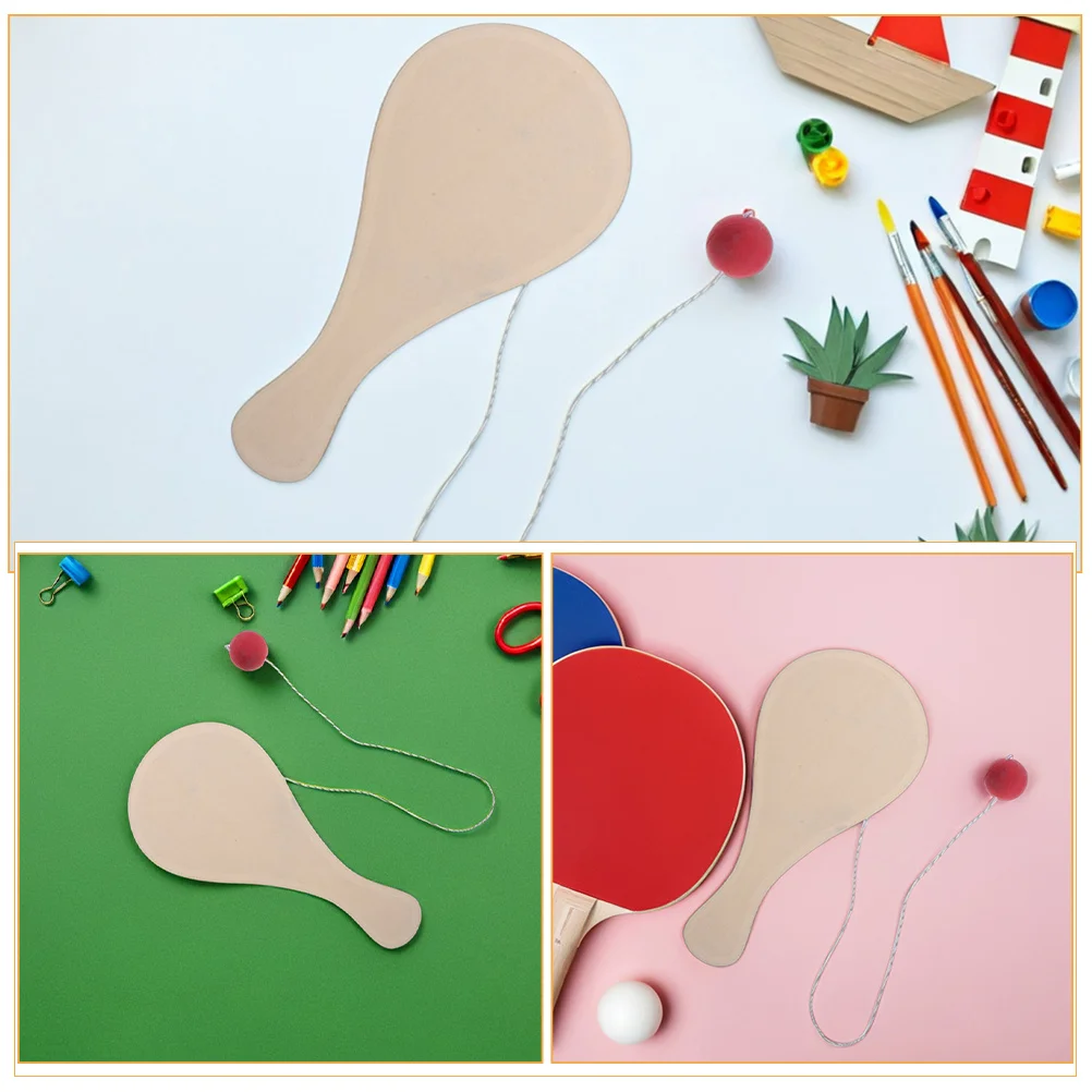 10 Pezzi Racchette da Ping Pong in Legno Naturale, Superficie Liscia per Graffiti Fai-da-Te, Racchette da Tennis da Tavolo per Dipingere