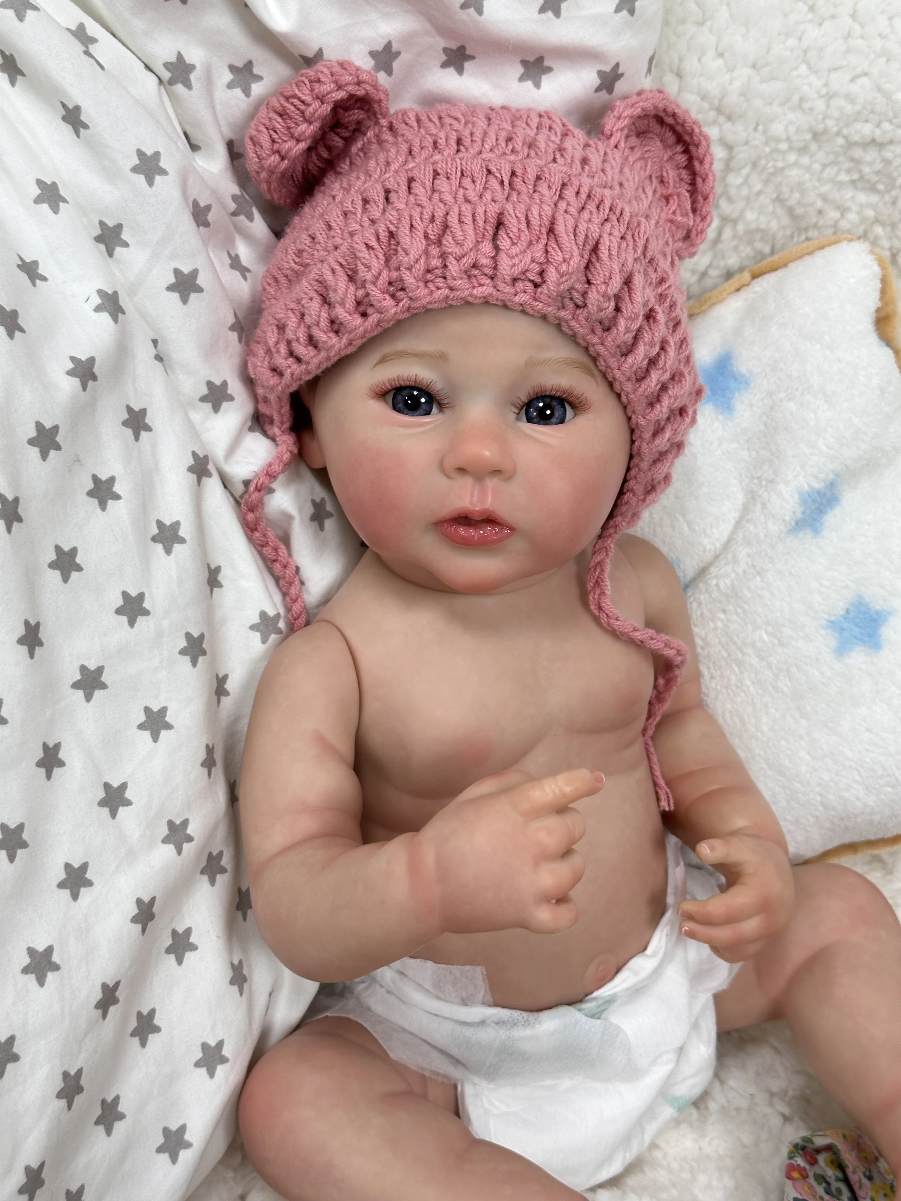 Cokela 20inch/50cm  Real Lifelike Reborn Doll Mold Soft Smiling Baby Silicone Reborn Dolls Reborn Real Looking Baby For Kids