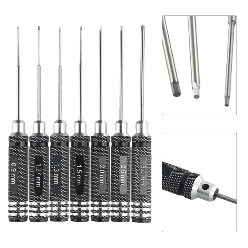 4/7PCS HSS Hex Driver Screwdriver Set 0.9-3.0mm Allen Wrench Tool Kit for RC Model Repair DIY Assembly Hobby Tools