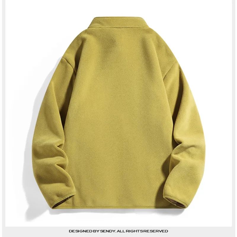 سترة صوف قطيفة 2025 للرجال والنساء، معطف دافئ مبطن من المخمل المرجاني الناعم ثقيل الوزن