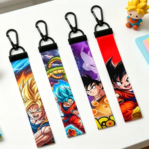 Dragon Ball Creative Keychain Goku Cartoon Anime Pattern Keychains Bags Decorations Women Men Cute Keyring Birthday Party Gifts