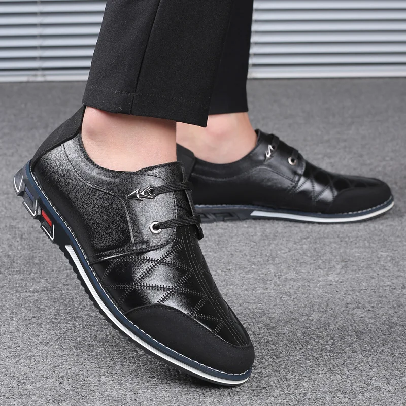DIMANYU Men Contrast Color Casual Shoes Lace‑Up Fashion Men Oxford Shoes Anti‑Slip Male Daily Walking Footwear
