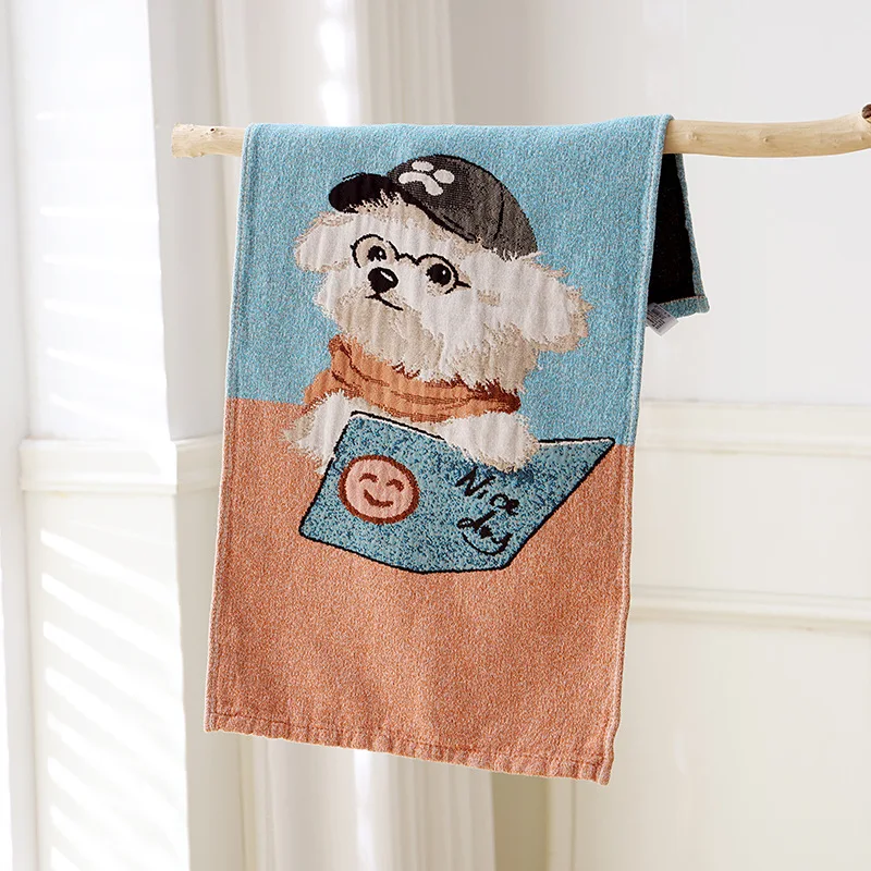 

Cartoon Cotton Gauze Face Towels, 2pcs, for Bathroom, 35*75 cm, Delicate