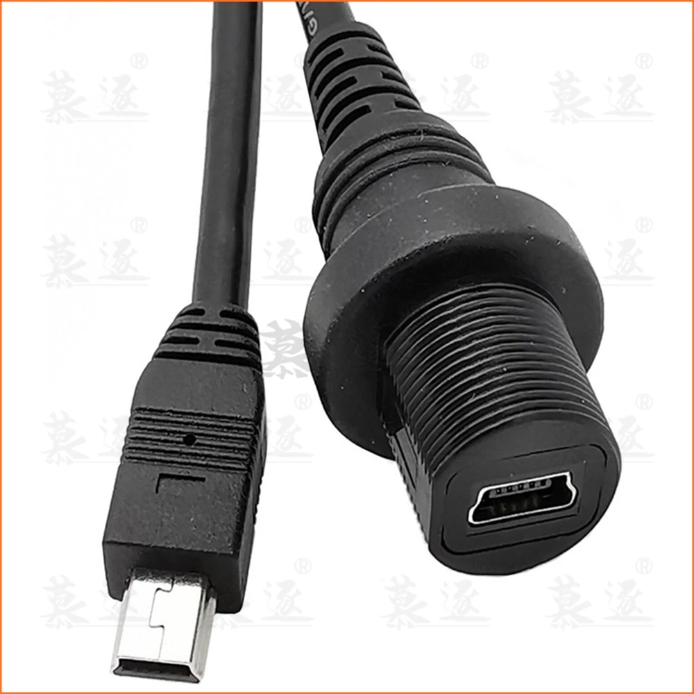 

Mini USB 2.0 Panel Mount Connector IP67 Waterproof Cable 0.3m 30cm Mini-USB Male to Female Extension cord cables Water Proof