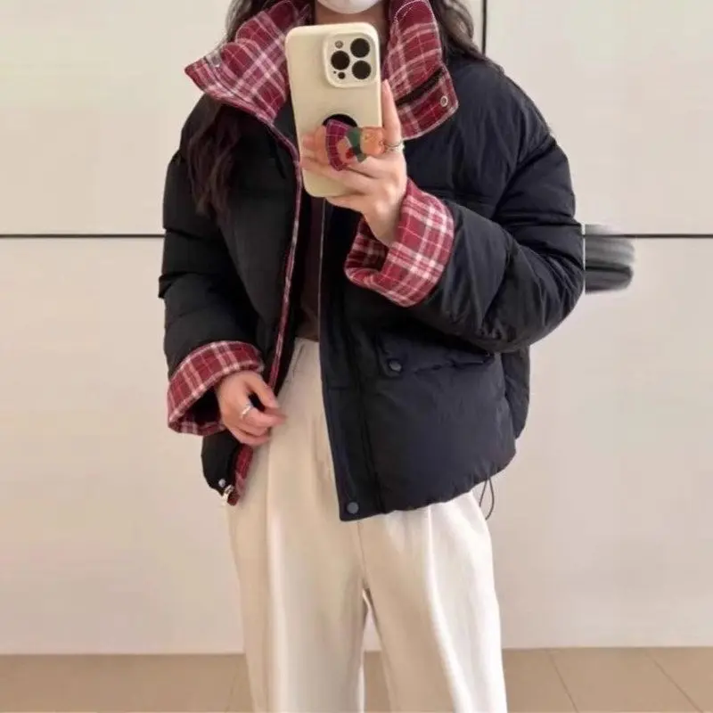 

Новинка 2025 года, ультра-корейское женское пальто из корейского хлопка с хлопковой подкладкой Sli Color Blo, зимнее пальто с хлопковой подкладкой...