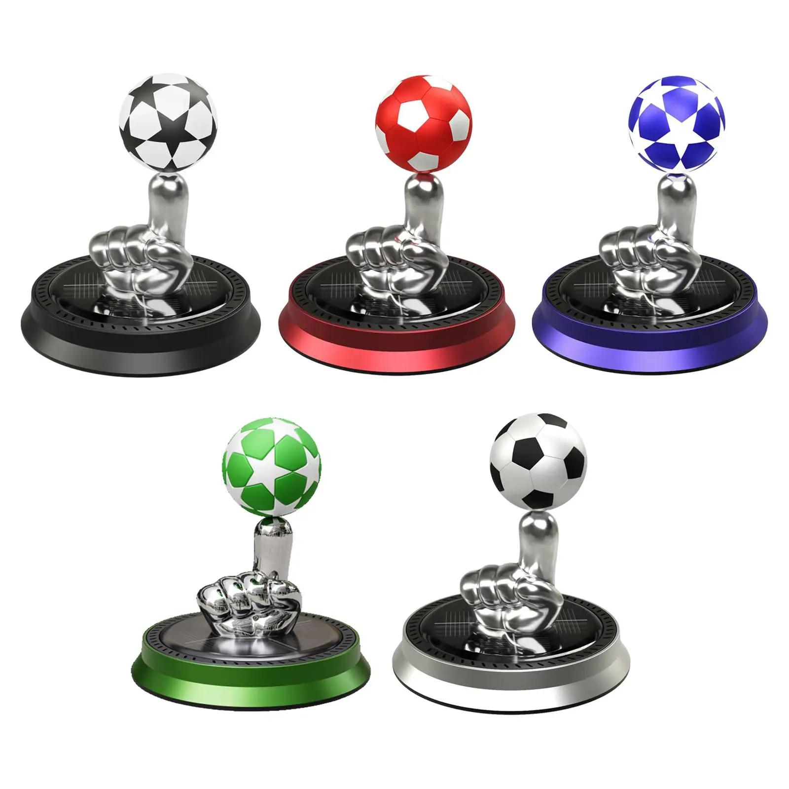 Solar Auto Air Freshener Decor Finger football Car Diffuser Car Perfume Diffuser Rotating Auto Rotation Football Shaped Small