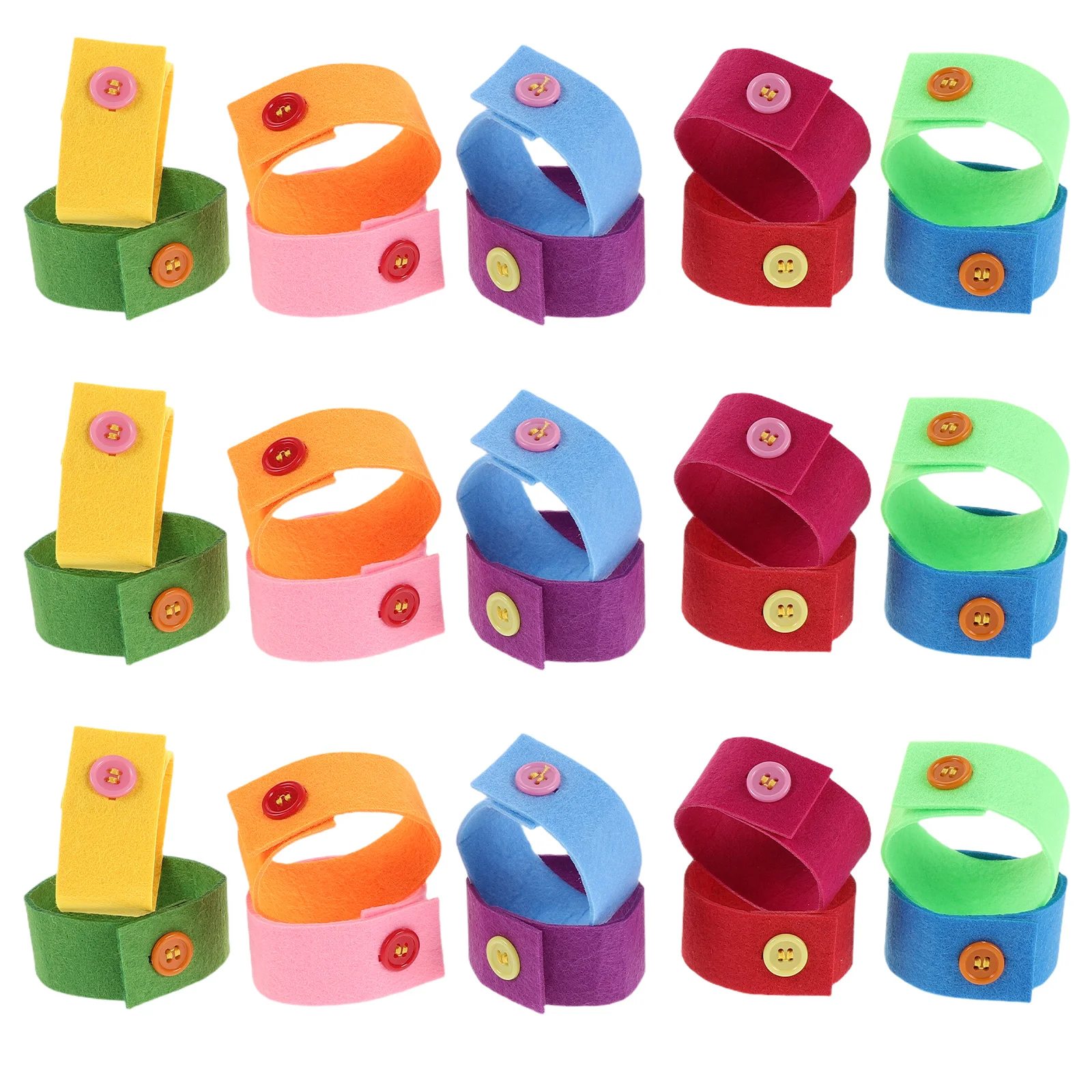 Braccialetti con bottoni in feltro da 40 pezzi Braccialetti vuoti in tinta unita per bambini Gioco sensoriale Montessori Bomboniere Evento in classe